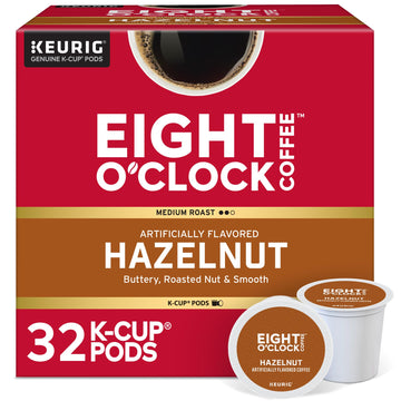 Eight OClock Coffee Hazelnut K-Cup Pods, Medium Roast, 32 Count, White, Model 011141106346-VC