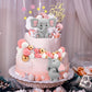 Yinder Bear Cake Toppers Mini Bear Cake Decorations Cake Toppers Gold White Pearl Ball For Birthday Party Decorations(Gray, Pink