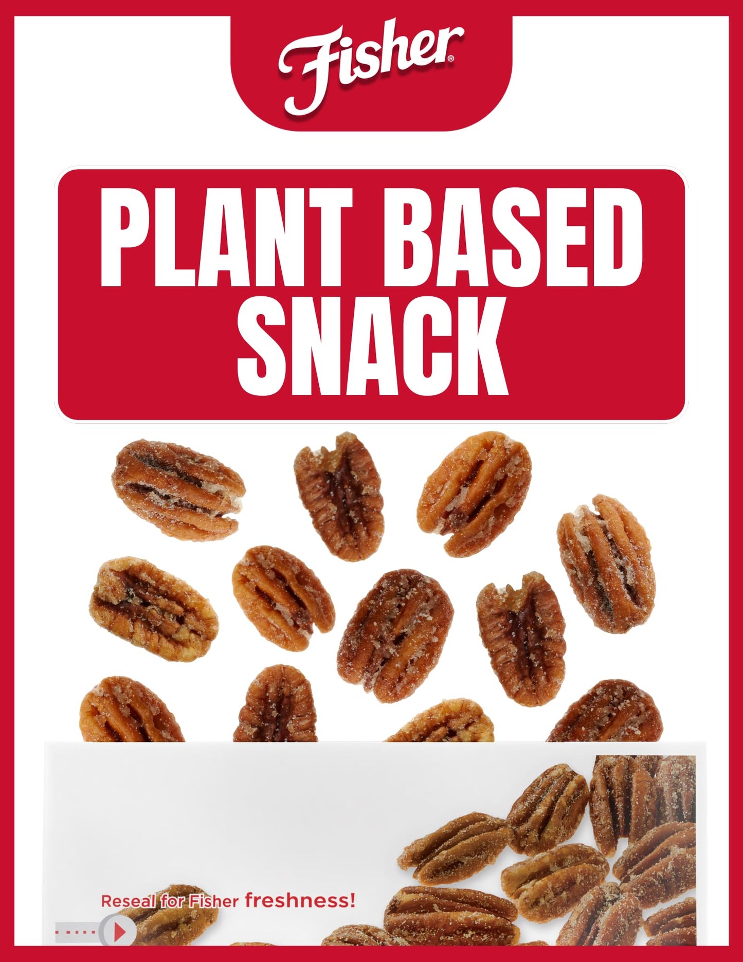 Fisher Snack Honey Roasted Pecans, Stand-Up Bag, 4.5 Oz
