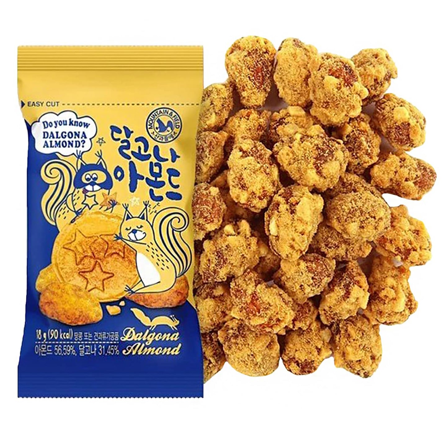 Minecook Dalgona Seasoned Almonds Snack | Work, Trip, Camping, Party Snacks | Korean Souvenir (0.63oz * 10 Packs)