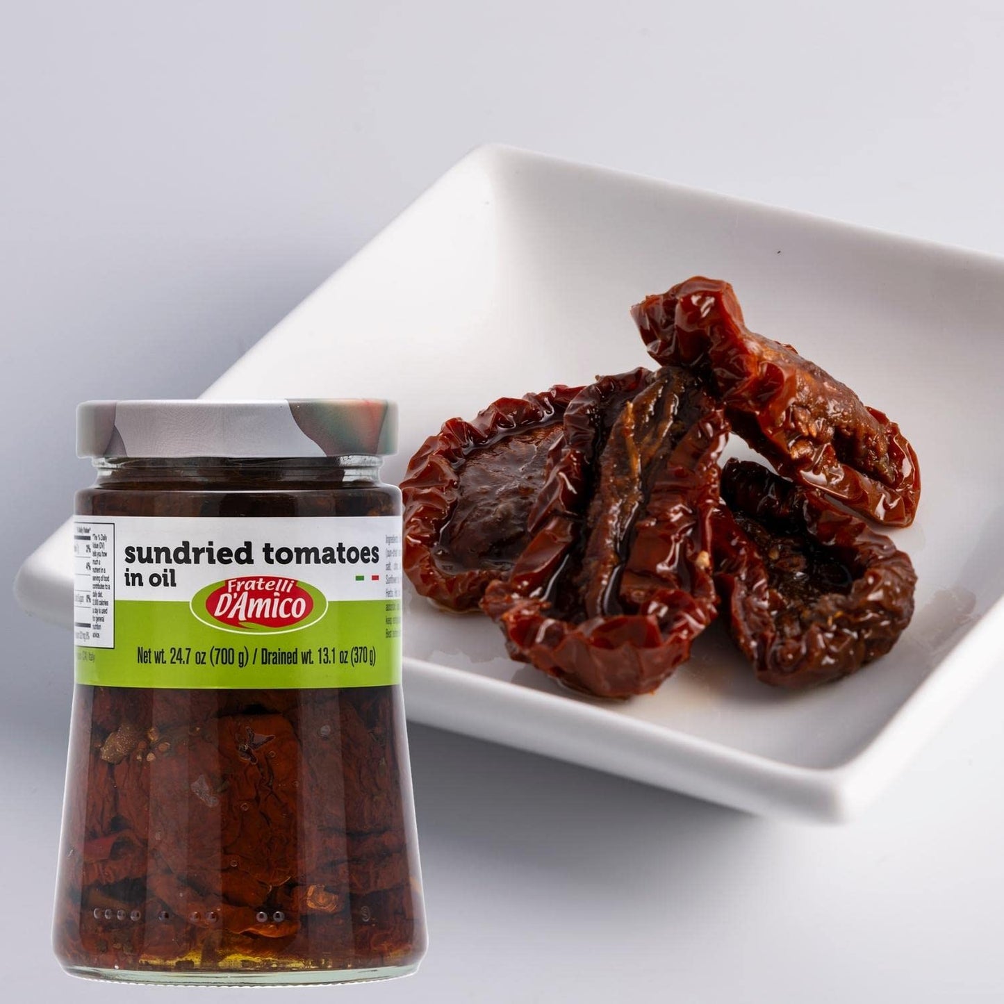 Fratelli D'Amico - Sundried Tomatoes In Oil, Dried Tomatoes, Family Size, Club Pack, 24.7Oz (700G), Non-Gmo