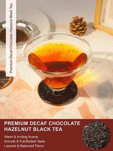 Teelux Decaf Chocolate Hazelnut Black Tea, Decaffeinated Black Tea Flavored With Natural Chocolate & Hazelnut, Smooth & Full-Bod