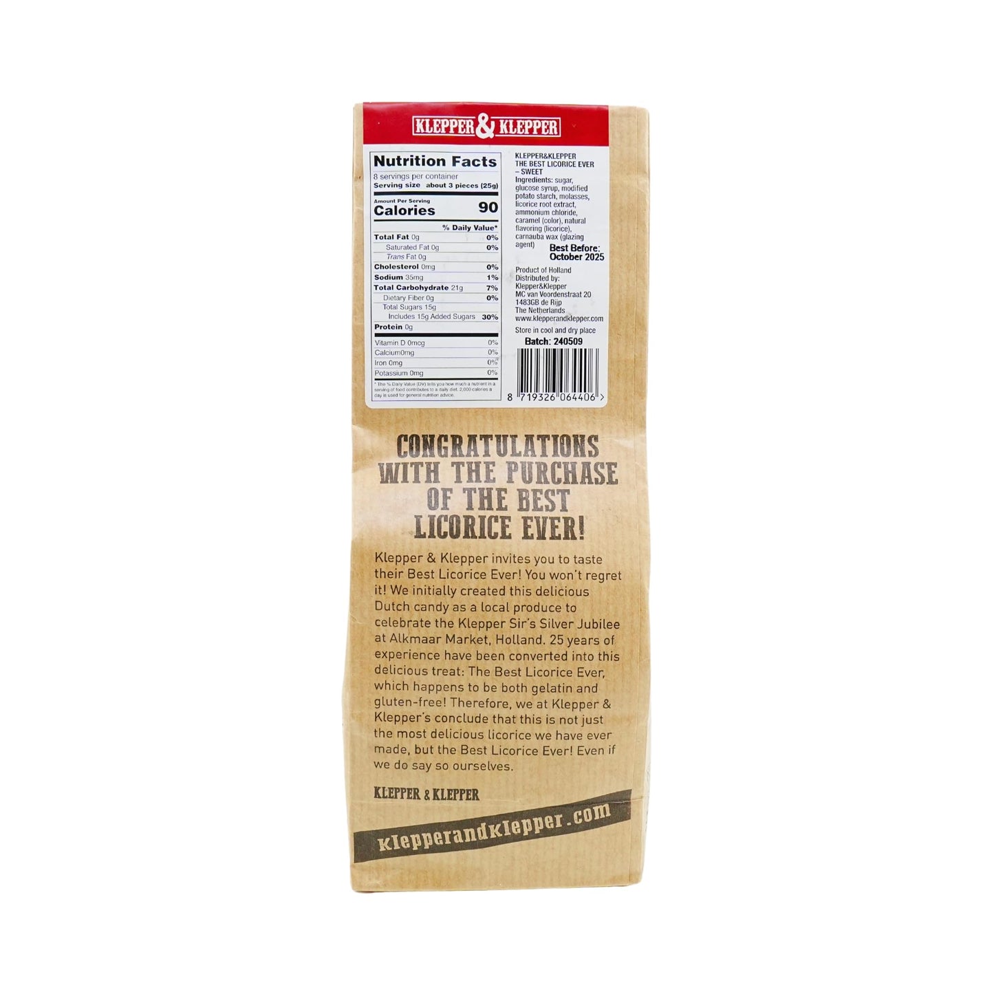 Klepper & Klepper Sweet Licorice 7.05 Ounce Bag (Pack Of 3)