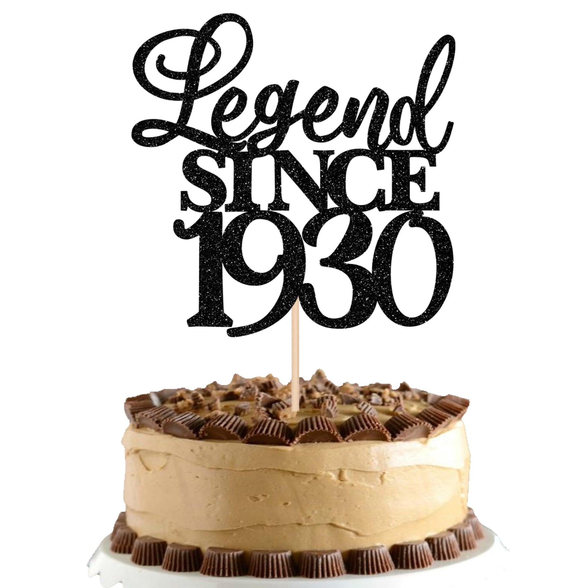 Rsstarxi Cake Topper, Glitter 95th Birthday Decoration, Black, Cheers to 95 Years, Perfect for Wedding Anniversary Party