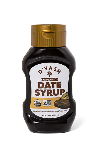 Organic Date Syrup 1 ingredient 100% Dates | DVash Organics | 16.6 oz Squeeze Bottle | California Dates, Non-GMO, Vegan, No Add