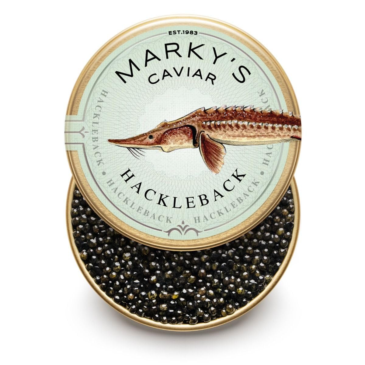 MARKYS Caviar Tasting Gift Set - 4 Pack of 0.5 oz Kaluga Royal, Hackleback, Osetra Royal, Paddlefish - Includes Serving Set & Cooler Bag