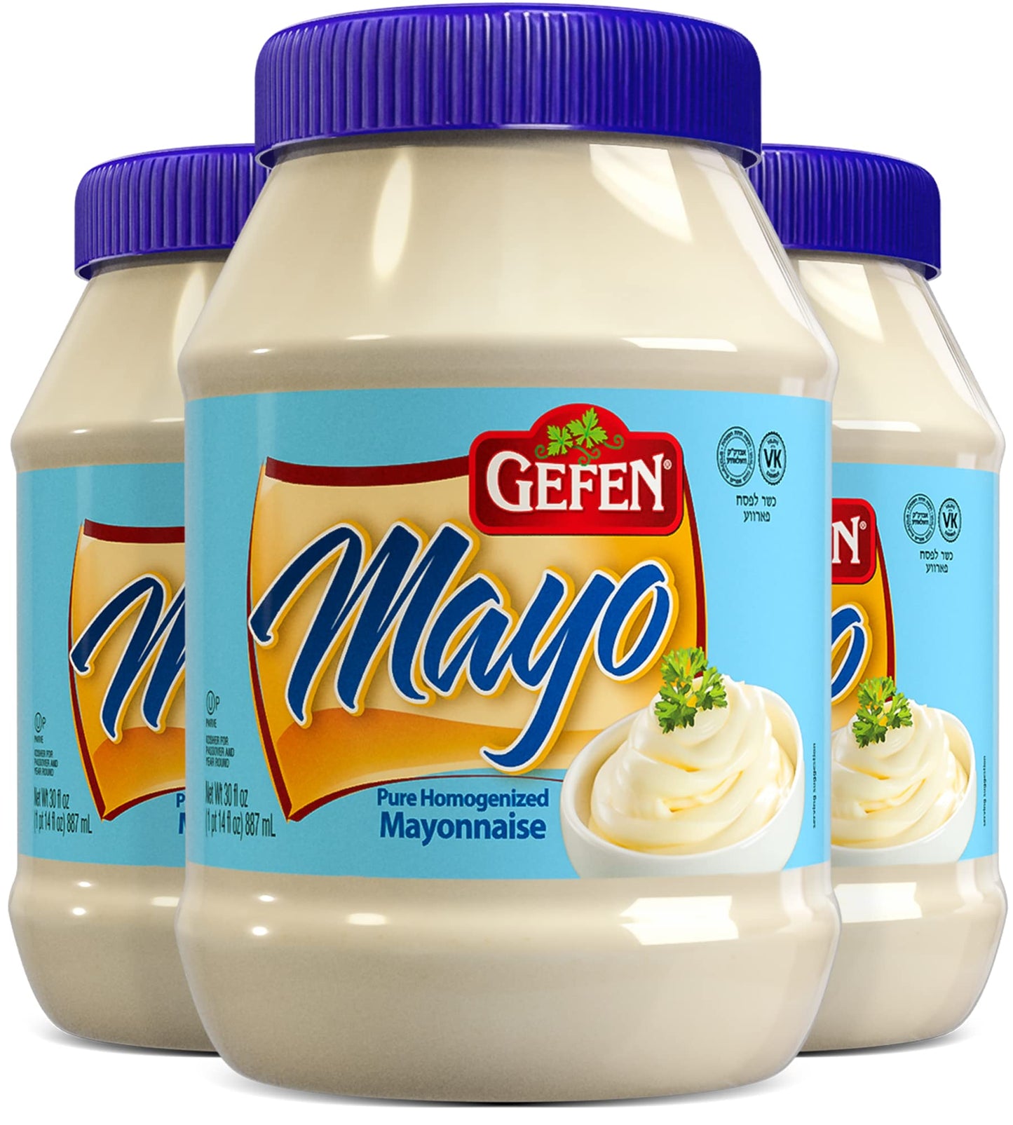 Gefen Rich & Creamy Mayonnaise, 30oz (3 Pack) | No Corn Syrup | Soy Free | Great Flavor & Consistency | Certified Kosher for Pas
