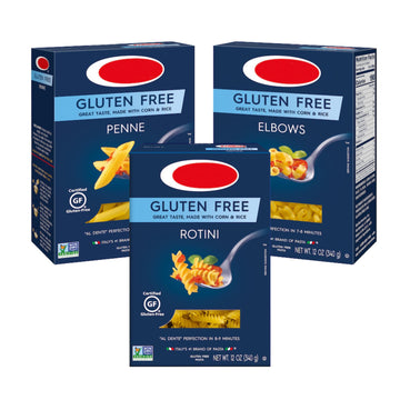 Gluten-Free Pasta Variety Pack - 3-Pack Bundle with Penne, Rotini & Elbows (12 oz Each) - Certified Gluten-Free & Non-GMO