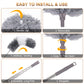Deehyo Microfiber Duster For Cleaning Fan, High Ceiling, Blinds, Furniture, Cars , 9Pcs Extendable Feather Duster (Stainless Ste