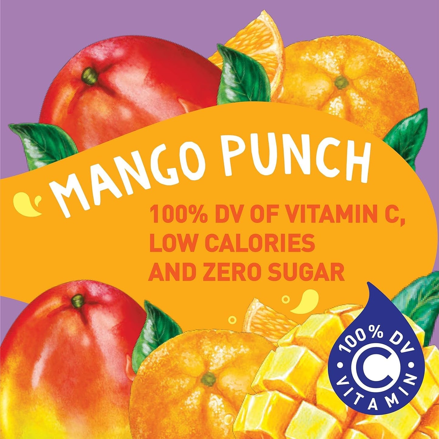 SINGLES TO GO! Mango Punch Drink Mix Packets, Zero Sugar, Low Calorie, 6 Count, 0.69 Ounce (Pack of 6)