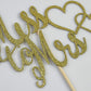 Miss To Mrs Cake Topper For Bridal Shower, Engagement, Wedding Party Decorations, Gold Glitter