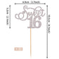 Rssta i Cupcake Toppers, 30 Pack Glitter Love Heart for 16th Birthday, Silver, Model XM201