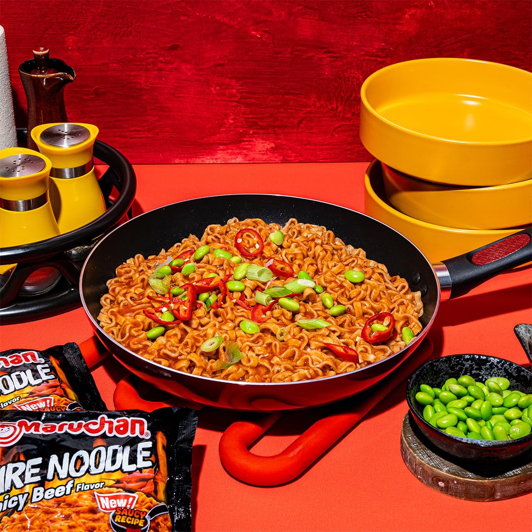 Maruchan Ramen Fire Spicy Beef, Instant Ramen Noodles, Stir Fry Style Noodle, 3 Oz, 22 Count