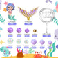 Mermaid Cake Toppers Under The Sea Mermaid Tail Cake Decorations Gold Purple Pearl Ball For Girl Kid Birthday Party Mermaid Them