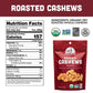 Mavuno Harvest Organic Roasted Cashews | Unsalted Whole Cashews | Dry Roasted Cashew Nuts | Vegan, Low Sodium, Non Gmo Healthy S
