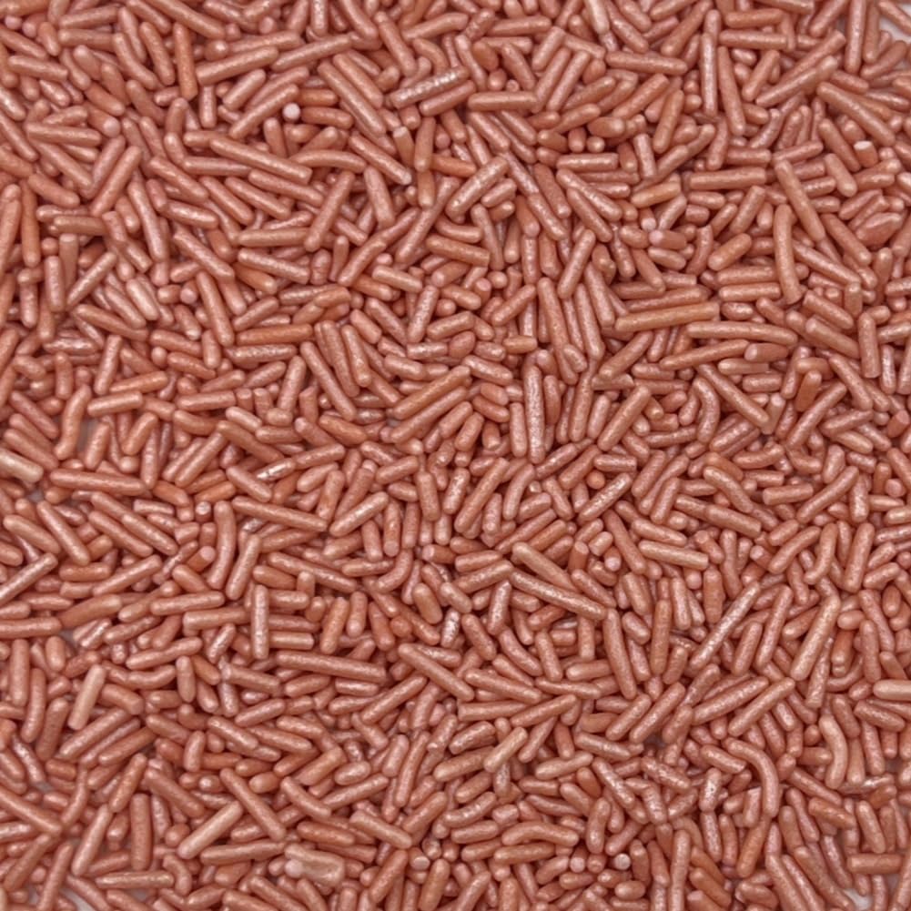 Senchanting Rose Gold Jimmies Sprinkles, Edible Sprinkle Mix, Birthday Jimmy Sprinkles Toppers for Decorating Baking Cupcakes Ca