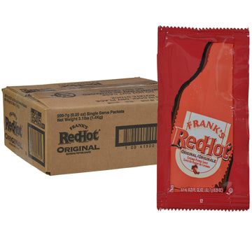 Frank'S Redhot Original Cayenne Pepper Sauce Packets, 200 Count - One 200 Count Package Of Frank'S Hot Sauce Packets, Perfect Si