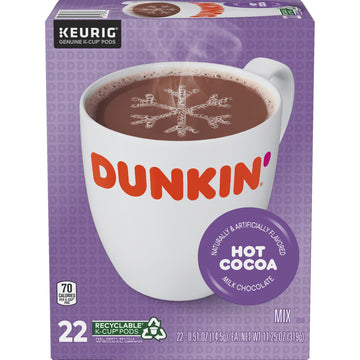 Dunkin Donuts Milk Chocolate Hot Cocoa K-Cup Pods, 22 Count Box