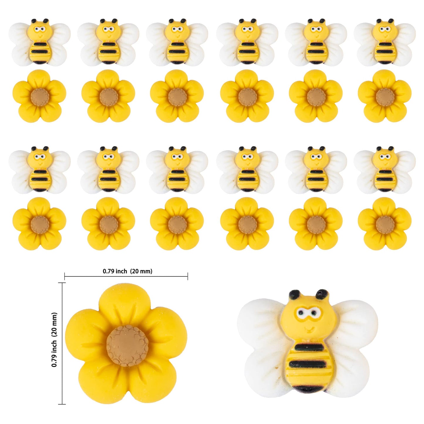 Gyufise 24Pcs Bumble Bee Cupcake Toppers Oh Babee Flower Cupcake Picks Babyshower Cake Decorations For Bee Theme Baby Shower Kid