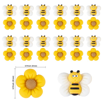 Gyufise 24Pcs Bumble Bee Cupcake Toppers Oh Babee Flower Cupcake Picks Babyshower Cake Decorations For Bee Theme Baby Shower Kid