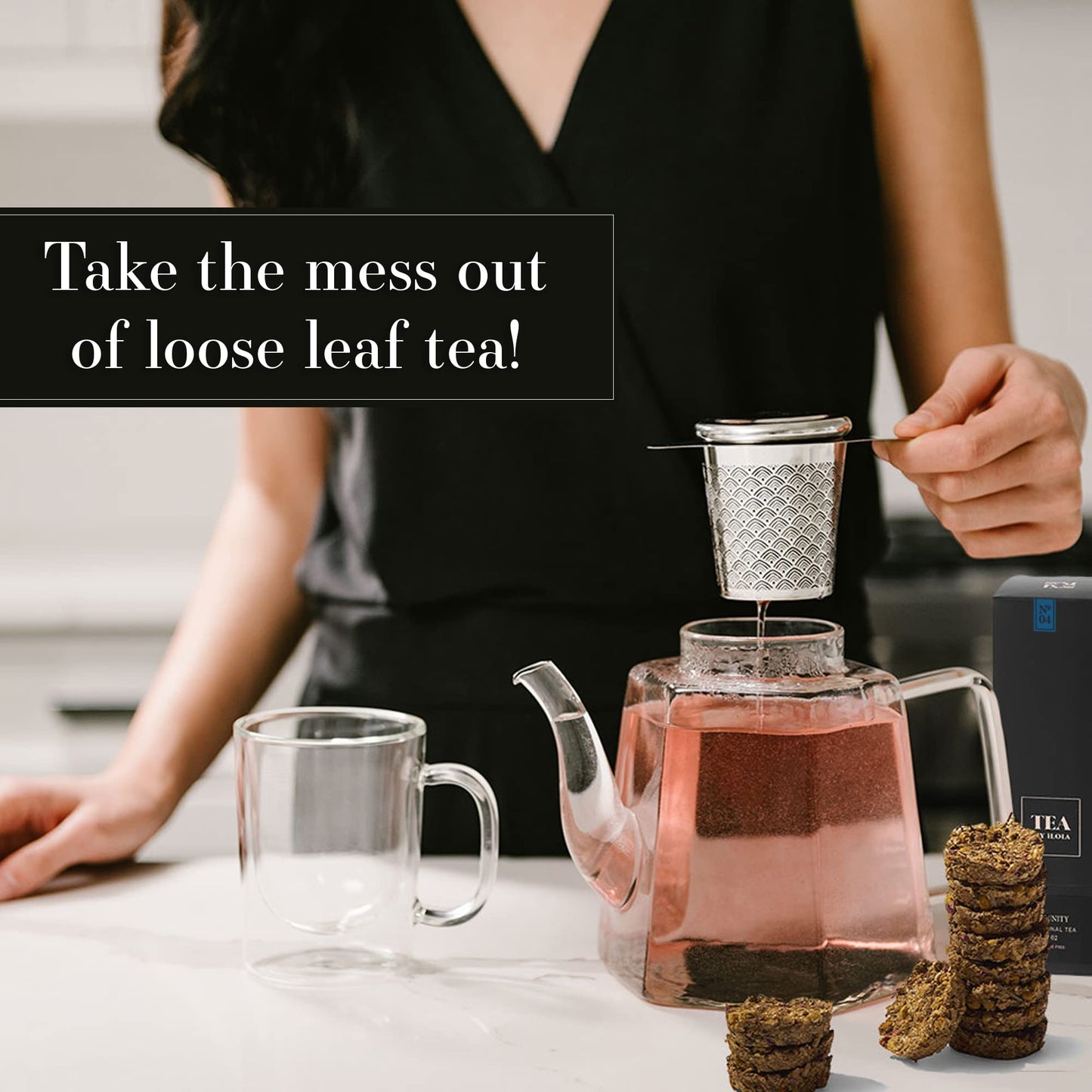 iLOLA Tea Disc Essentials Box Set - Includes Thermos, Infuser, English Breakfast & Lemon Ginger Tulsi Organic Loose Leaf Tea