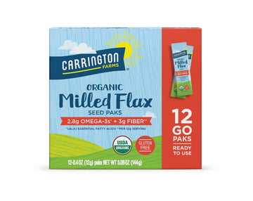 Carrington Farms Organic Ground Milled Flax Seed, 12-Count Easy Serve Packets (Pack Of 6)