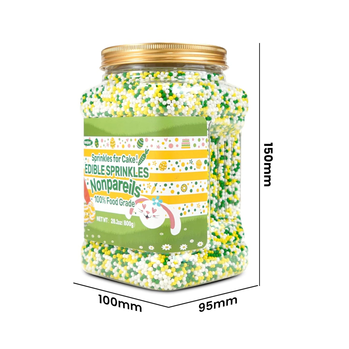 Edible Easter Nonpareils Sprinkles, Food Grade, 800G, Cupcake Decorations & Cake Topper, Donut, Ice Cream, Wedding Party Valenti