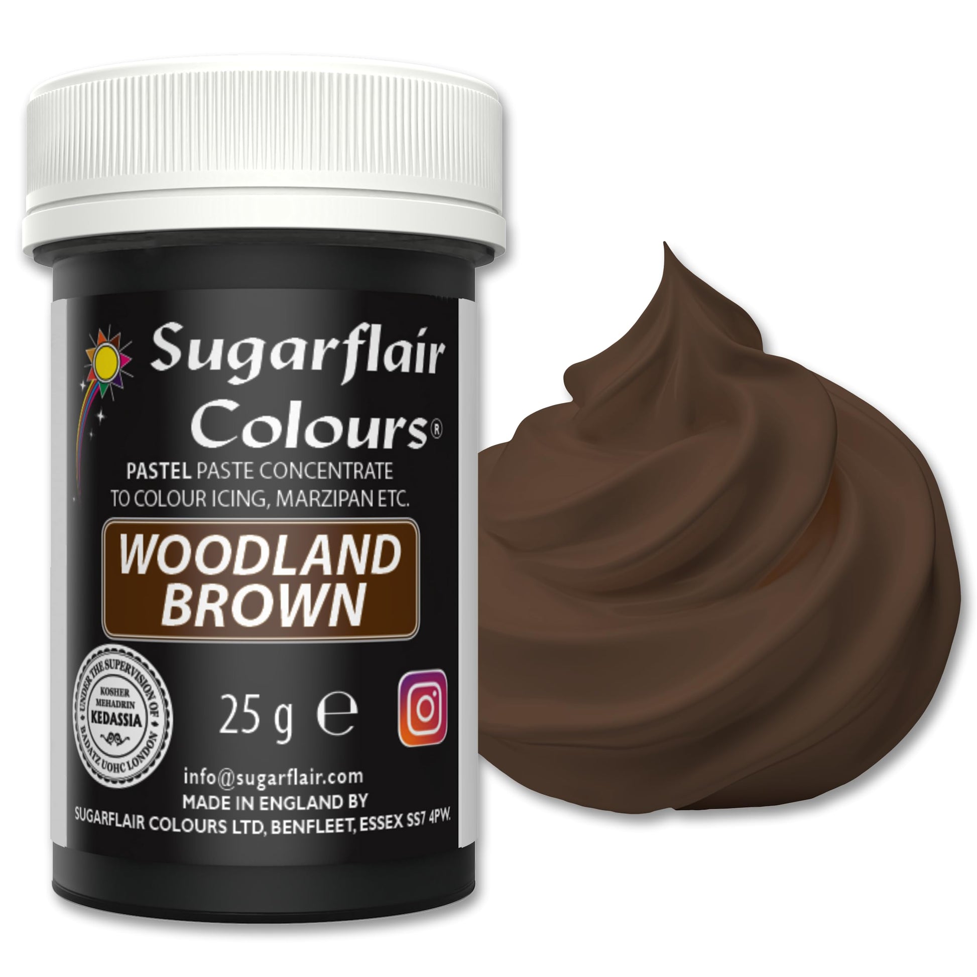 Sugarflair 5249 Paste Colours-Pastel Brown-25g, Woodland Brown
