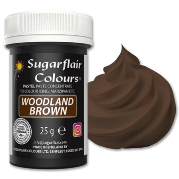 Sugarflair 5249 Paste Colours-Pastel Brown-25g, Woodland Brown