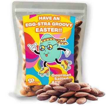 Egg-stra Groovy Easter Almonds Retro Gift Basket Ideas Snacks for Nut Lovers Gifts Hippy Hippies Peace Cool Sugar-free Kids Snac