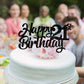 YCTHUNFISH 21st Birthday Cake Topper Glitter Paper Decoration Small Black