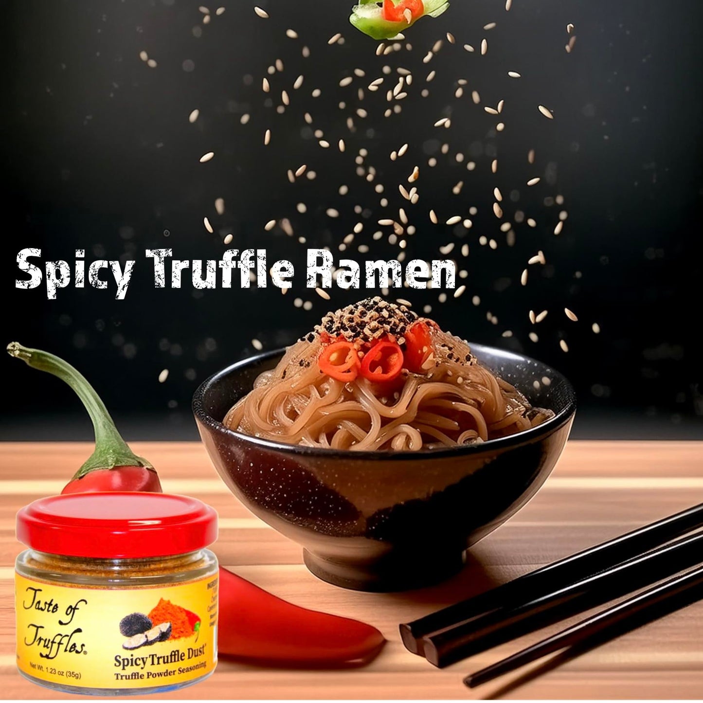 TASTE OF TRUFFLES Truffle Dust Seasoning, Truffle & Mushroom Powder, Vegan, 1.23 oz