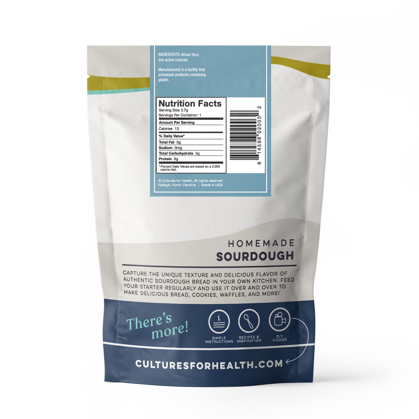 Cultures for Health Whole Wheat Sourdough Starter | Dehydrated Heirloom Culture for DIY Artisan Bread | Perfect for Muffins, Pan
