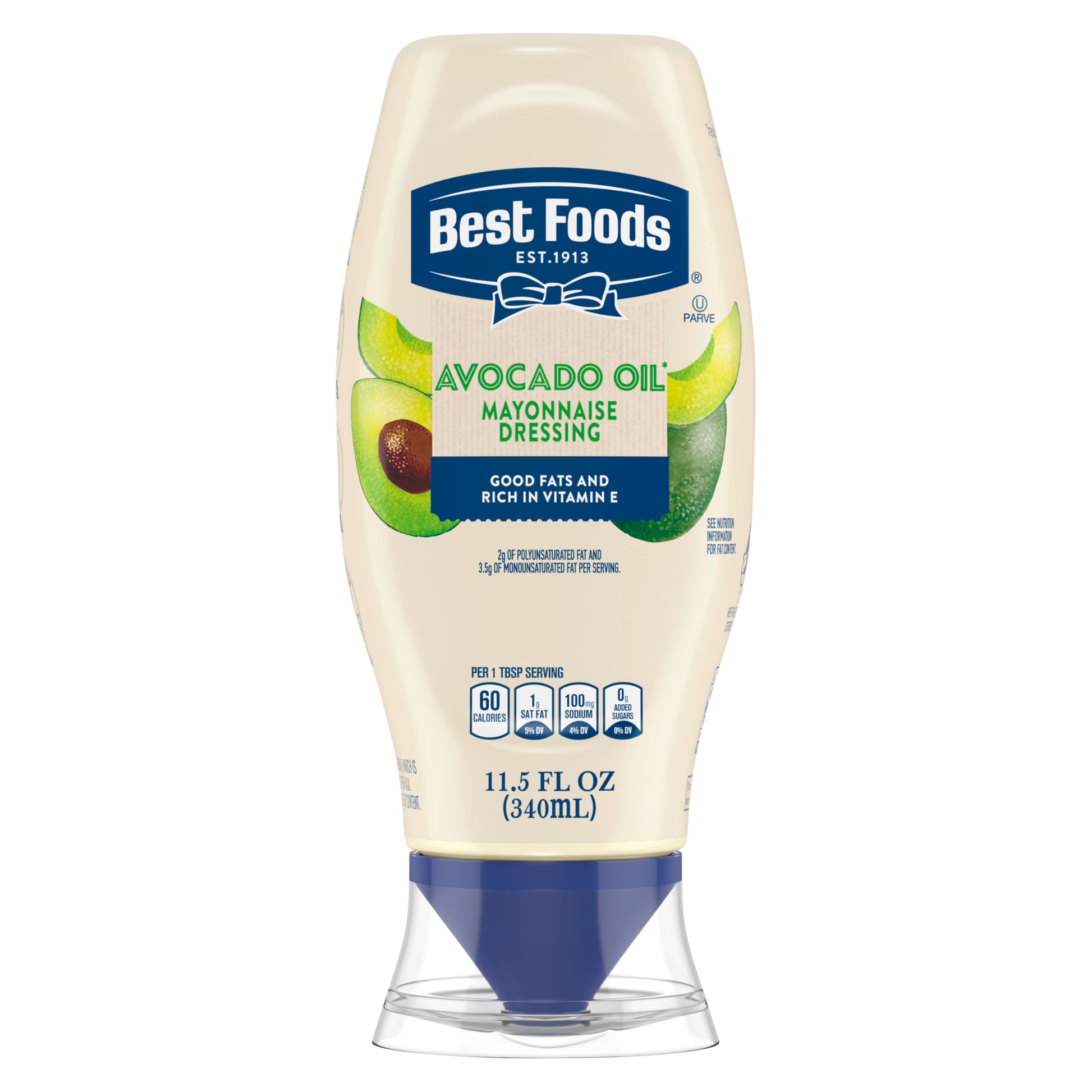 Best Foods Mayonnaise Dressing Avocado Oil Simple Pleasure With Good Fats, Rich In Vitamin E 11.5 Fl Oz