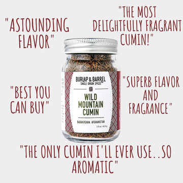 Burlap & Barrel Wild Mountain Cumin - Whole & Ground Cumin Seeds - 1.6oz Glass Jar