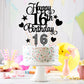 HOGRTi 16th Birthday Cake Decorations Set - Black Series, Includes Candles, Toppers & Cupcake Picks