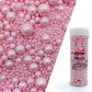 Edible Pink Sugar Pearls Sprinkles Candy Mix Size Pearls Cake Decorations Cupcake Toppers Cookie Decorating Perfect for Wedding 