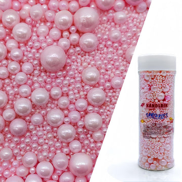 Edible Pink Sugar Pearls Sprinkles Candy Mix Size Pearls Cake Decorations Cupcake Toppers Cookie Decorating Perfect for Wedding 