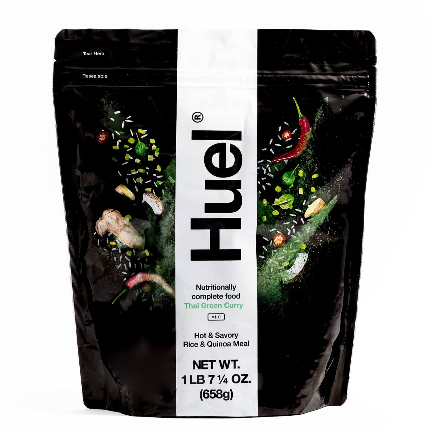 Huel Hot and Savory Instant Meal Replacement - Thai Green Curry - 14 Scoops Packed with 100% Nutritionally Complete Food, Includ