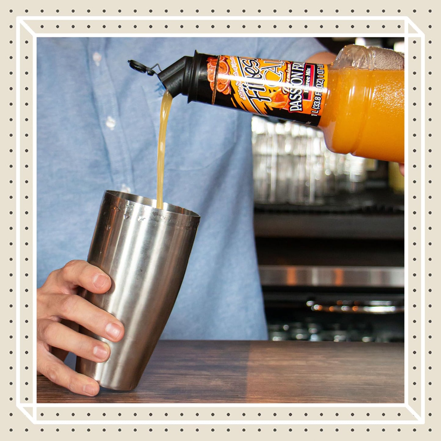 Finest Call Premium Passion Fruit Puree Drink Mix, 1 Liter Bottle (33.8 Fl Oz), Pack Of 6