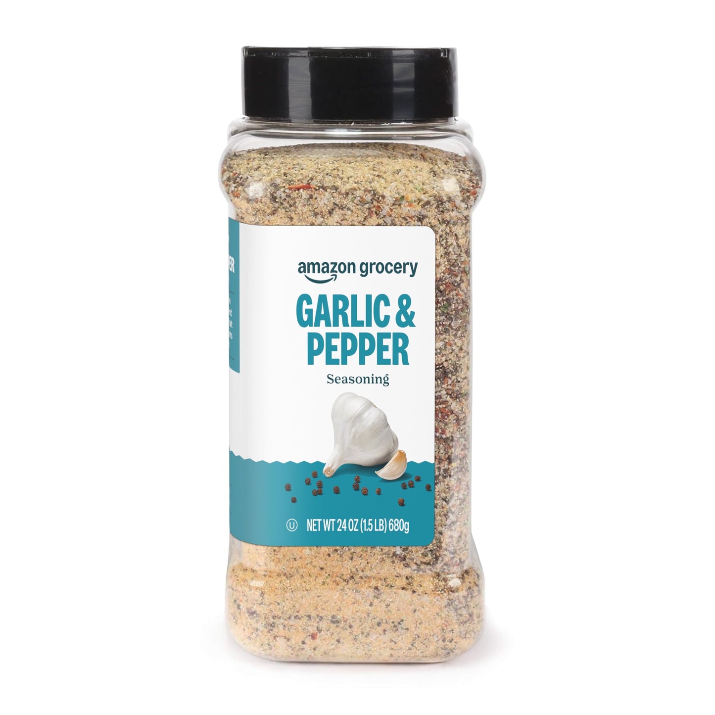 Amazon Grocery Garlic & Pepper Seasoning, 24 Oz - Flavorful Blend for Cooking and Seasoning, Previously Happy Belly