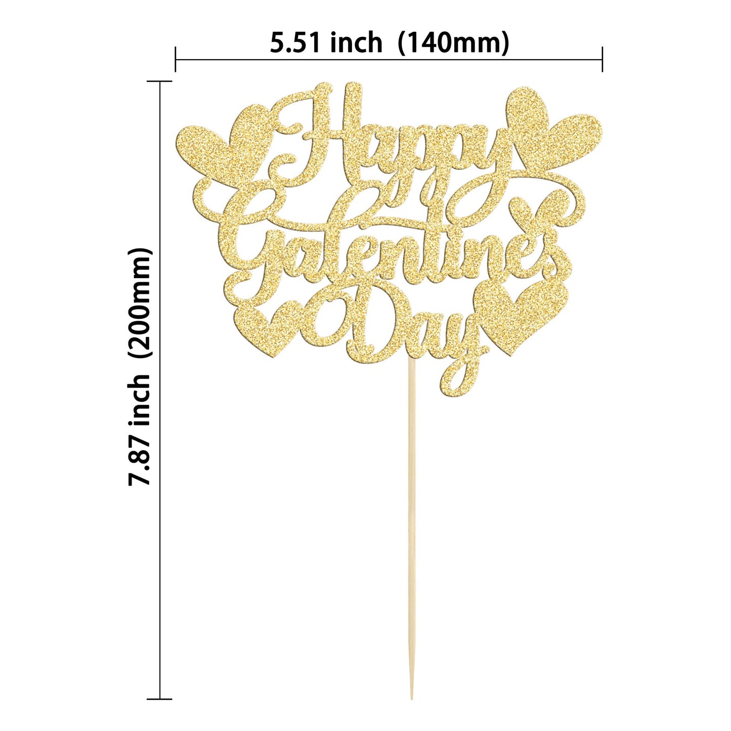 Gyufise 1Pc Happy Galentine's Day Cake Topper Glitter Sweet Love Valentine Cake Topper Decorations for Valentine's Day Theme Bir