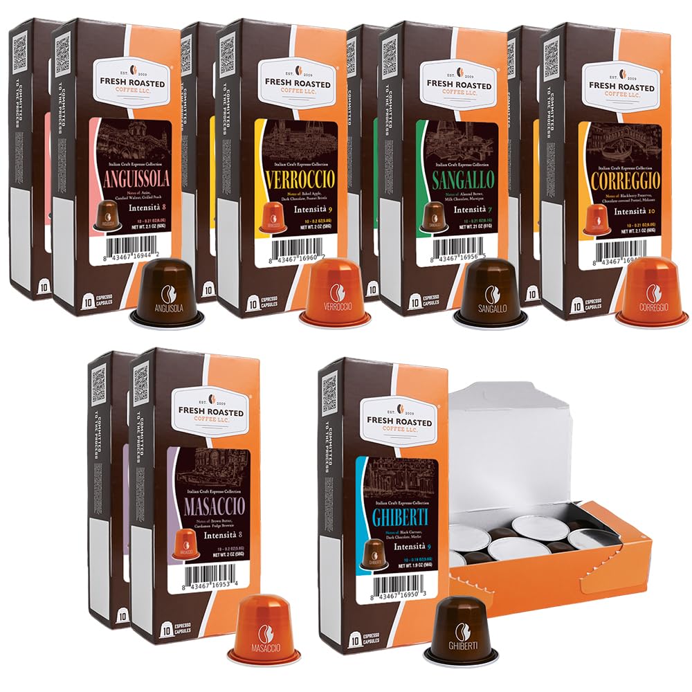 Fresh Roasted Coffee Espresso Pods for Nespresso OriginalLine  Italian Craft Espresso Variety  120 Recyclable Aluminum Capsules