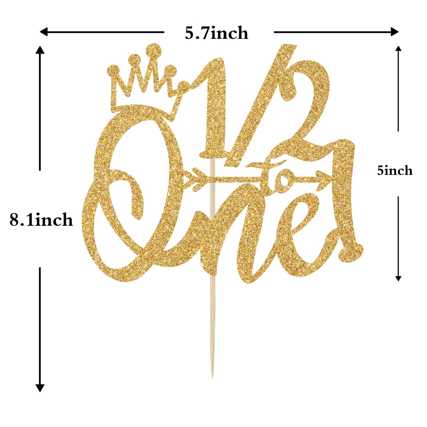 1/2 Way To One Cake Topper, Half Way To One, 1/2 Birthday Cake Topper, For Baby Boys Girls 6 Months Birthday Party Decorations G