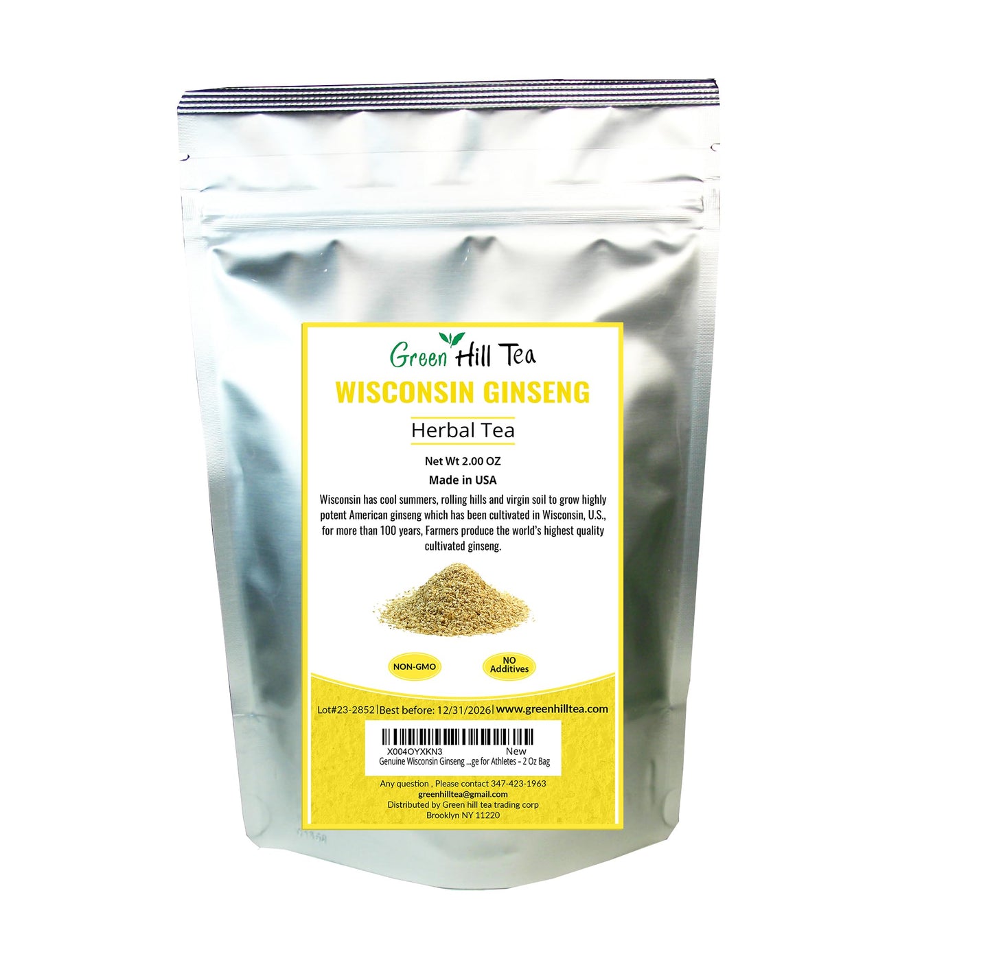 Genuine Wisconsin Ginseng Tea, A Refreshing Favourite Beverage For Athletes - 2 Oz Bag