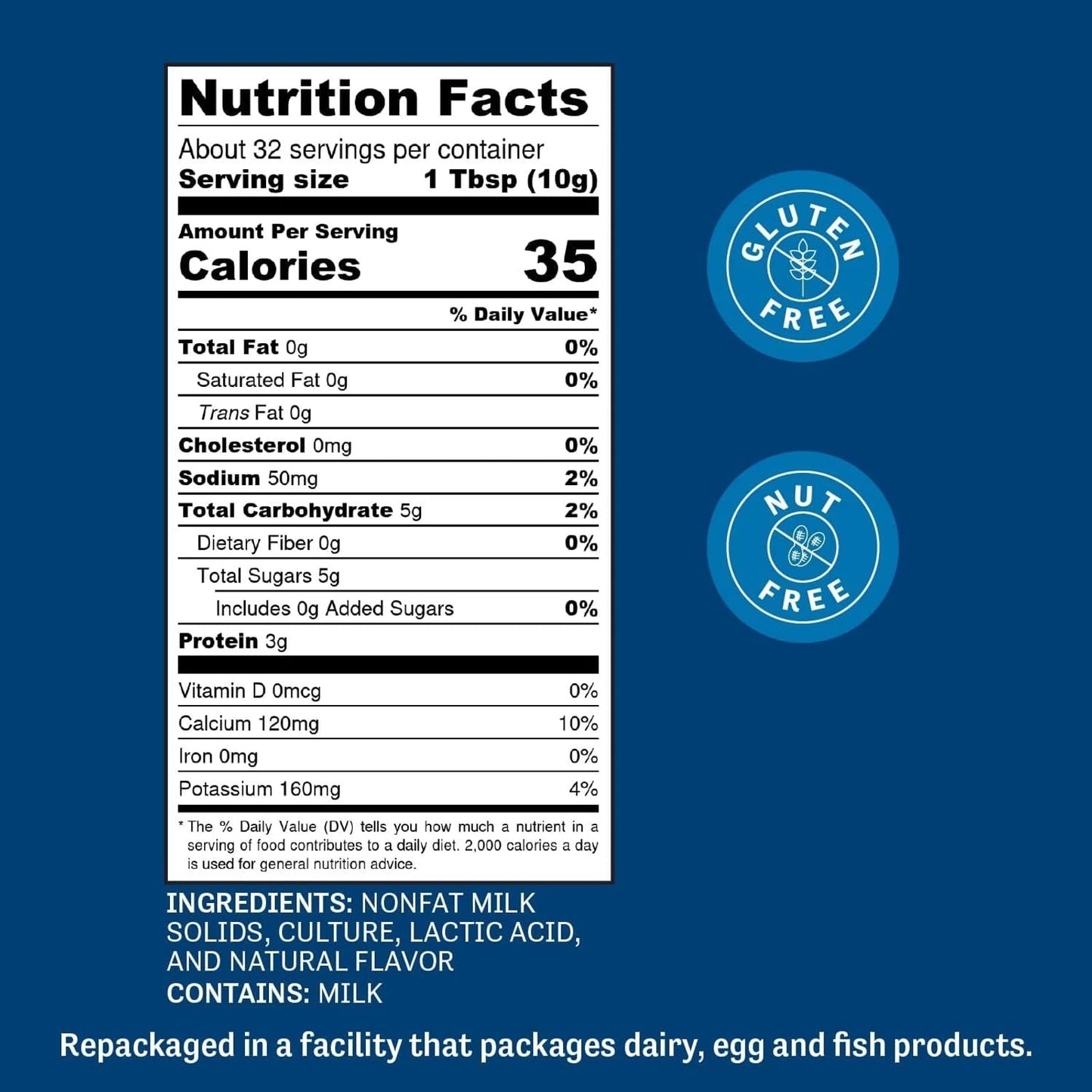Judees Gluten Free Greek Yogurt Powder - Fat-Free, High-Protein - 11.25 Oz
