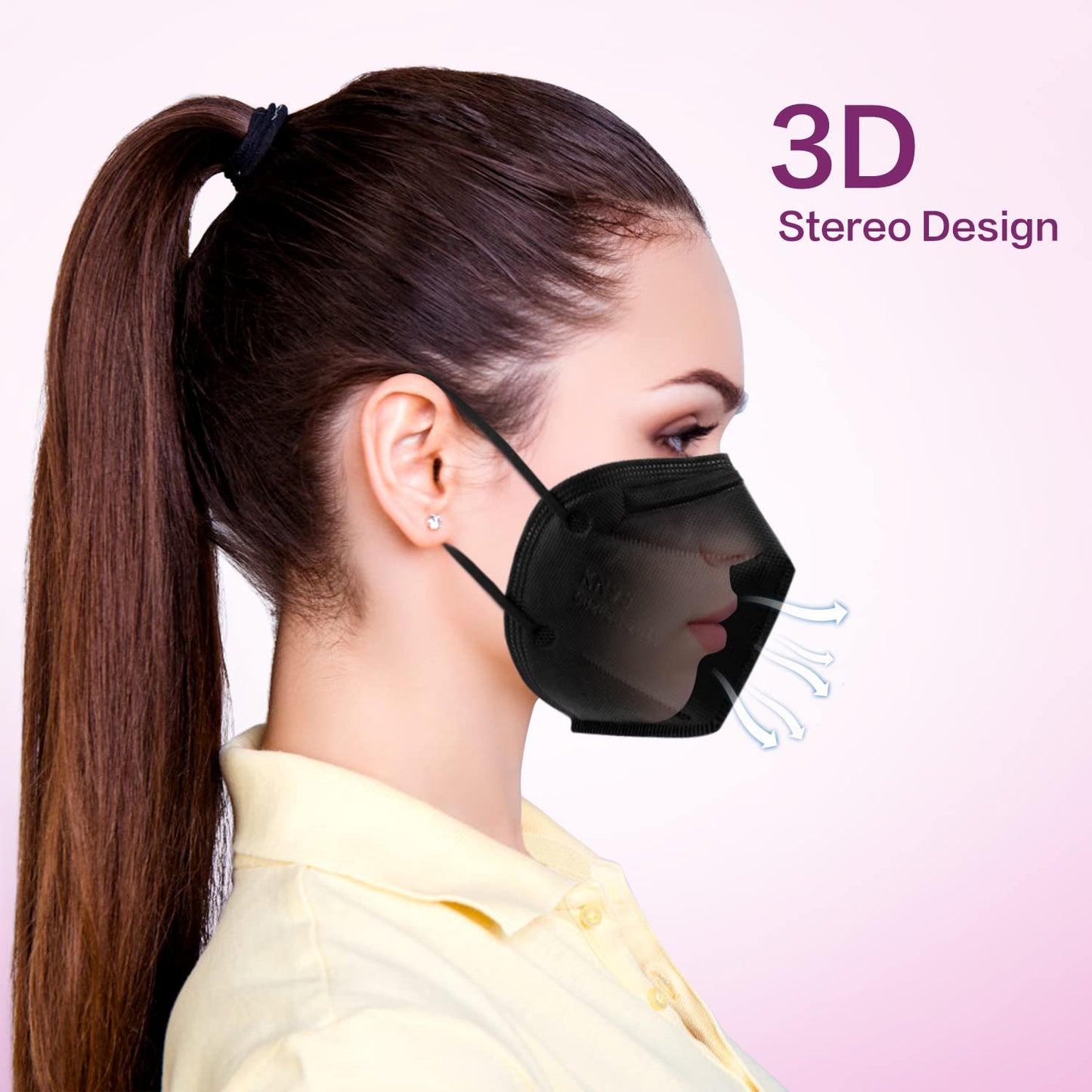 Miuphro Kn95 Disposable Face Mask 25 Pack 5-Ply Breathable Safety Masks Against Pm2.5, Disposable Respirator Protection Mask For