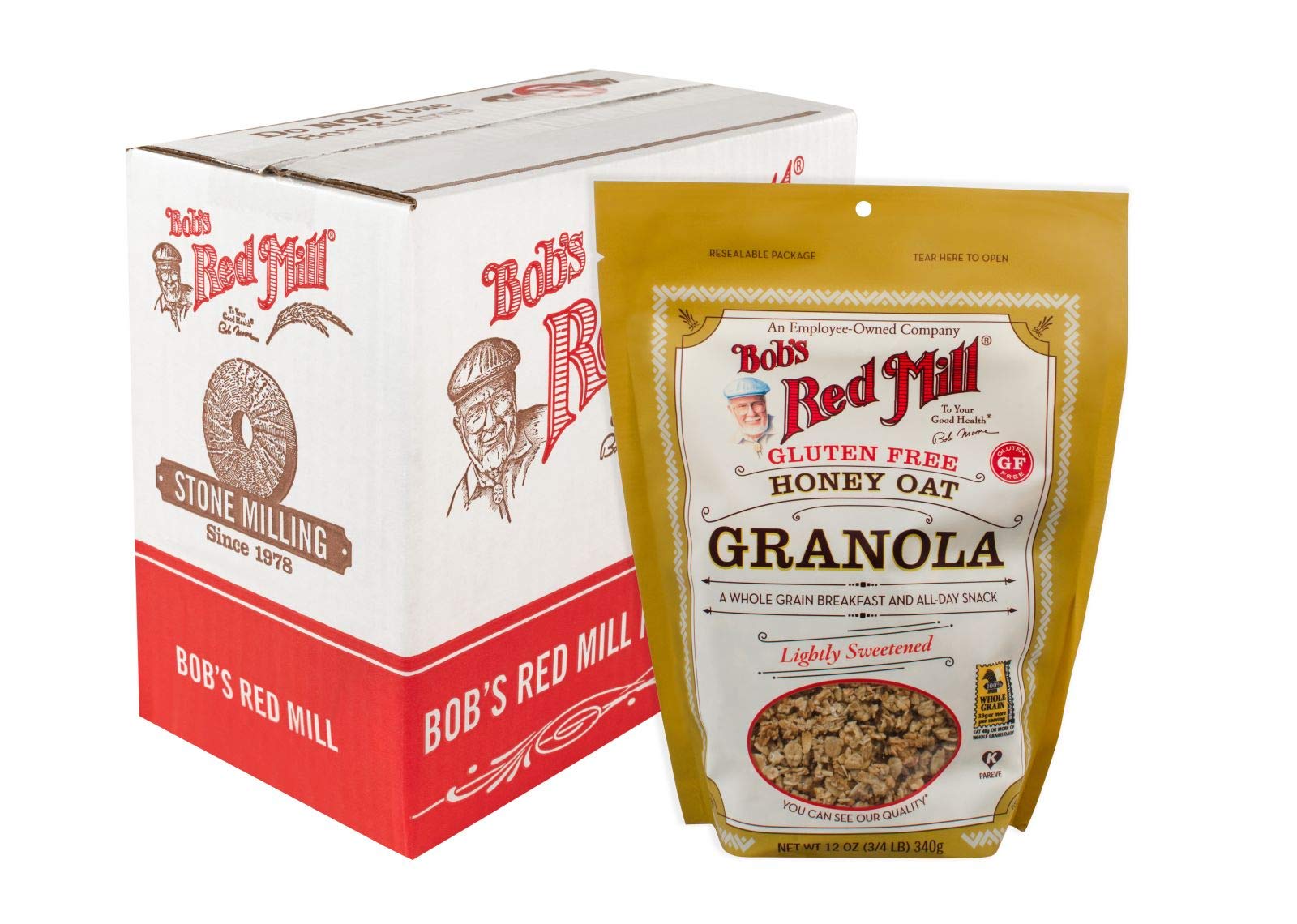 Bob'S Red Mill Gluten Free Honey Oat Granola, 12-Ounce (Pack Of 4)