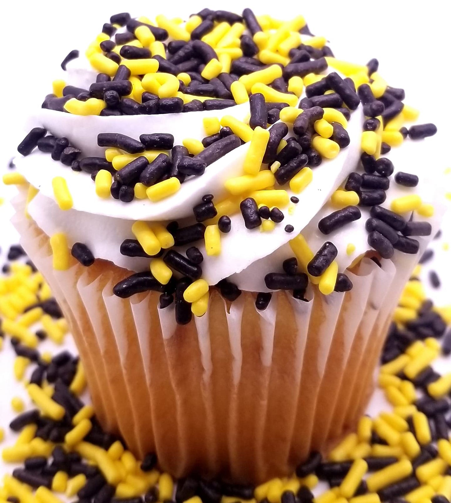 Ncs Black And Yellow Edible Jimmies Sprinkles, 8 Ounces