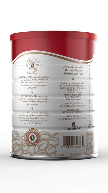 Café Santo Domingo Ground Coffee, Medium Roast, 10 oz Can - Dominican Republic, Pack of 2
